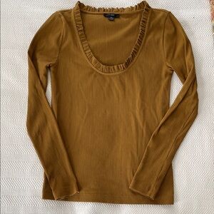 J. Crew scoop neck top with ruffle